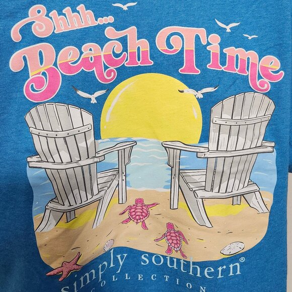 “Shhh . . . Beach Time” Shirt by Simply Southern - Picture 1 of 5